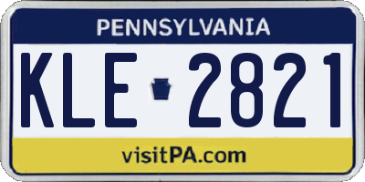 PA license plate KLE2821