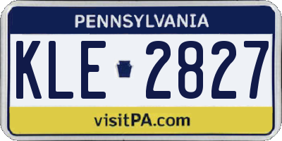 PA license plate KLE2827