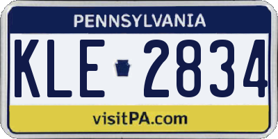 PA license plate KLE2834