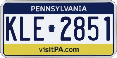 PA license plate KLE2851