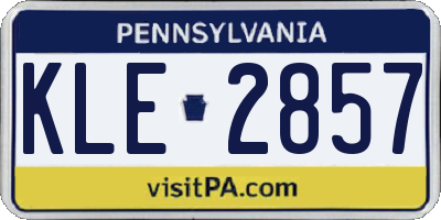 PA license plate KLE2857