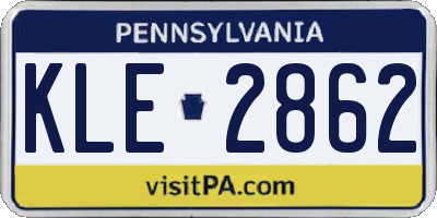 PA license plate KLE2862