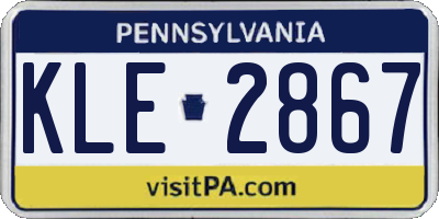 PA license plate KLE2867