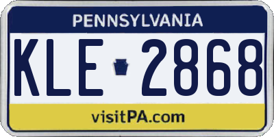 PA license plate KLE2868