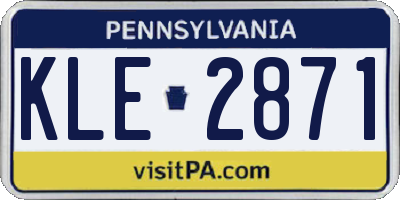 PA license plate KLE2871