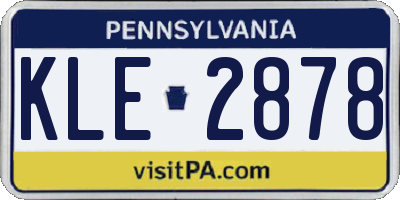 PA license plate KLE2878
