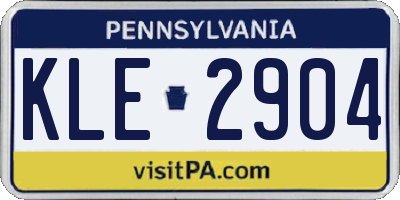 PA license plate KLE2904