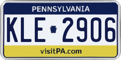 PA license plate KLE2906
