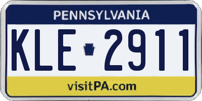 PA license plate KLE2911