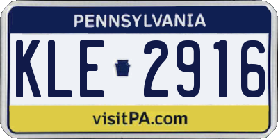 PA license plate KLE2916