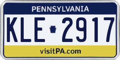 PA license plate KLE2917