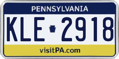 PA license plate KLE2918