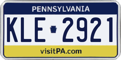 PA license plate KLE2921