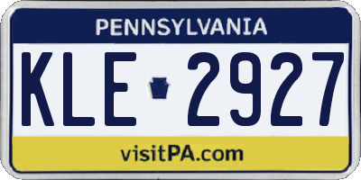 PA license plate KLE2927