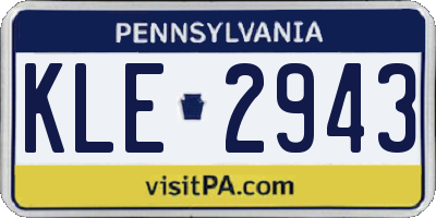 PA license plate KLE2943