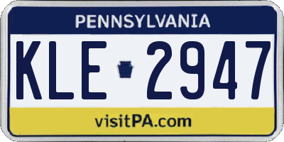 PA license plate KLE2947
