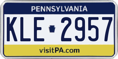 PA license plate KLE2957