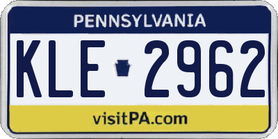 PA license plate KLE2962