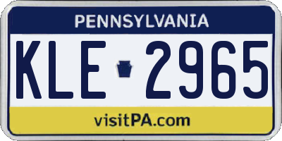 PA license plate KLE2965
