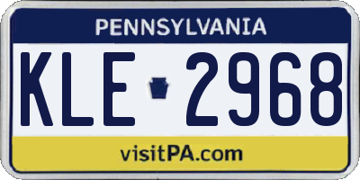 PA license plate KLE2968