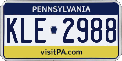 PA license plate KLE2988