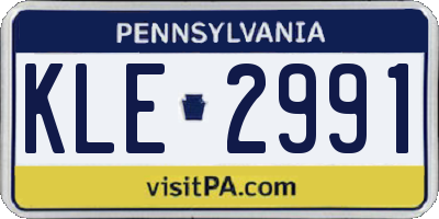PA license plate KLE2991