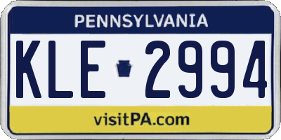 PA license plate KLE2994