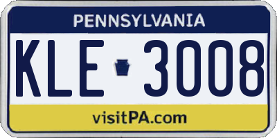 PA license plate KLE3008