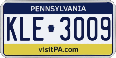 PA license plate KLE3009