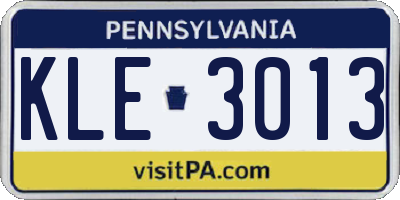 PA license plate KLE3013