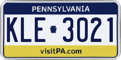 PA license plate KLE3021