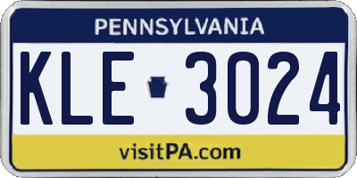 PA license plate KLE3024