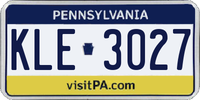 PA license plate KLE3027
