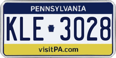 PA license plate KLE3028