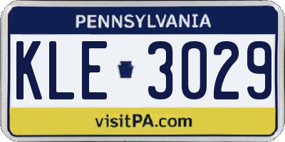 PA license plate KLE3029