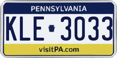 PA license plate KLE3033