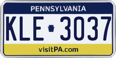 PA license plate KLE3037