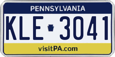 PA license plate KLE3041