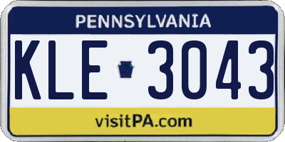 PA license plate KLE3043