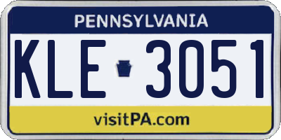PA license plate KLE3051