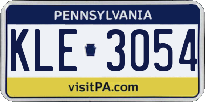 PA license plate KLE3054