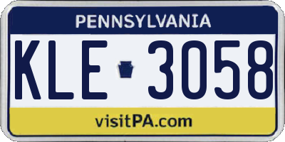 PA license plate KLE3058