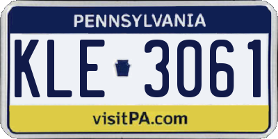 PA license plate KLE3061