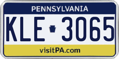 PA license plate KLE3065
