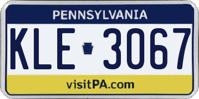 PA license plate KLE3067