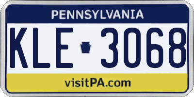 PA license plate KLE3068