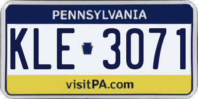 PA license plate KLE3071