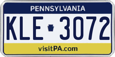 PA license plate KLE3072