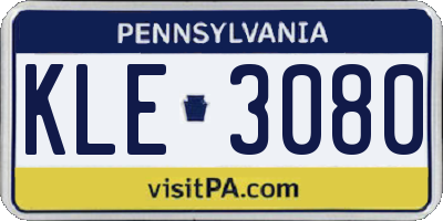 PA license plate KLE3080