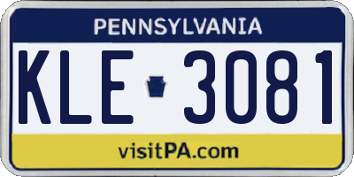 PA license plate KLE3081